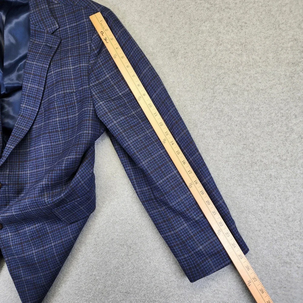 Joseph Abboud Men 50R Plaid Modern Fit Drago Wool Blazer Sport Coat Suit Jacket